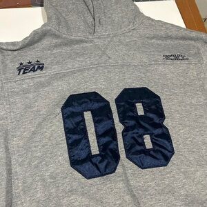 Athletic Works Men's Grey and Navy Hoodie